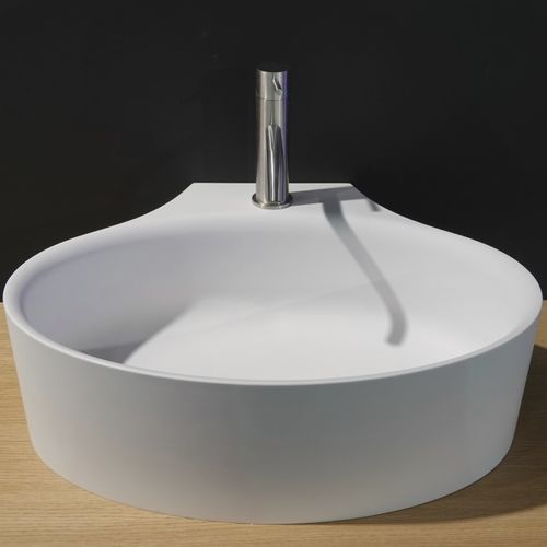 Lavabo da appoggio - DIP TOO - AQUAdesign - in Cristalplant® / con miscelatore / rotondo