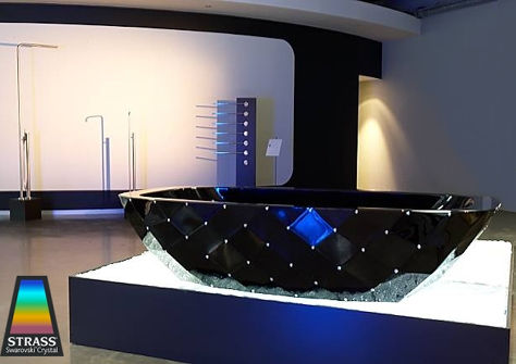Vasca da bagno ovale - DIAMOND - AQUAdesign - da appoggio / in composito / bianca