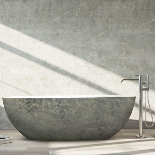 Vasca da bagno ovale - STONE EVO - AQUAdesign - da appoggio / per ambiente abitativo / in Cristalplant®