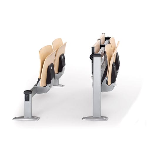 Sedia per auditorium in legno - COIMBRA - OLIVO & GROPPO - in plastica / con supporto in acciaio / pieghevole