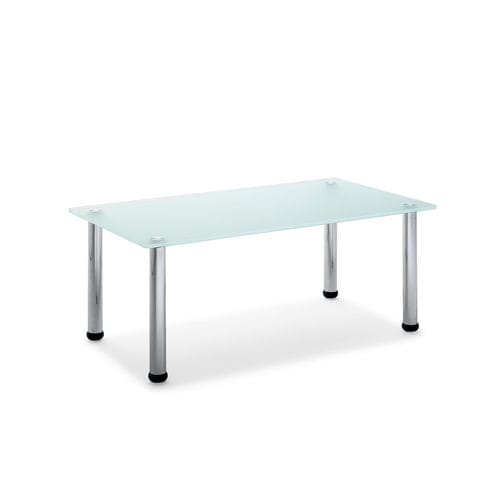 Tavolino basso contemporaneo - YOTA - OLIVO & GROPPO - in vetro smerigliato / in acciaio / rettangolare