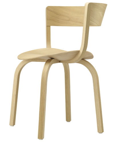 Sedia da ristorante contemporanea - 404 - THONET - da interno / in compensato stampato / con supporto in quercia