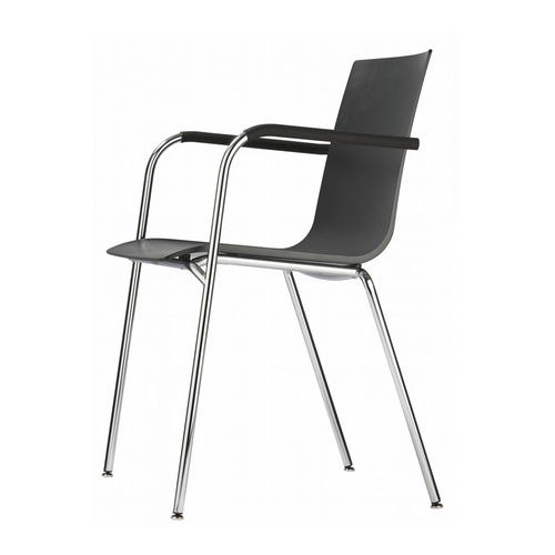 Sedia contemporanea - S 160 - THONET - da interno / in polipropilene / con supporto in metallo cromato