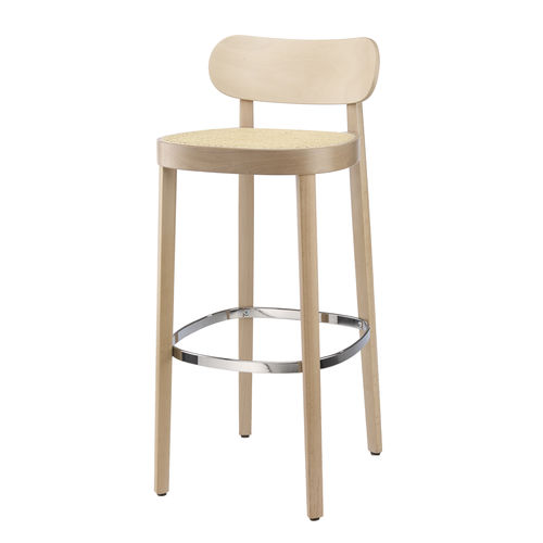 Sedia alta contemporanea - 118 H - THONET - da interno / in vimini / con supporto in faggio