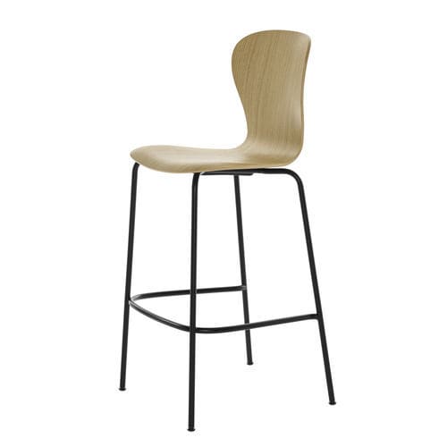 Sedia alta contemporanea - S 220 H - THONET - da interno / in compensato stampato / con supporto in acciaio