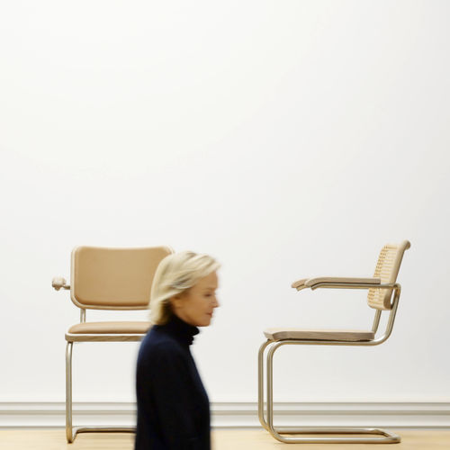 Sedia contemporanea - JS . THONET - THONET - da interno / in acciaio / in pelle