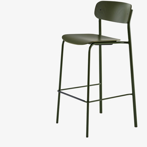 Sgabello da bar moderno - S 243 H - THONET - in compensato stampato / con supporto in metallo / con 4 gambe