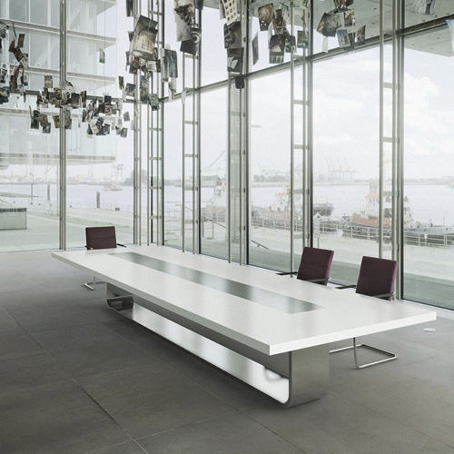 Tavolo da conferenza contemporaneo - S 8000 - THONET - in faggio / in acciaio inossidabile / con supporto in acciaio
