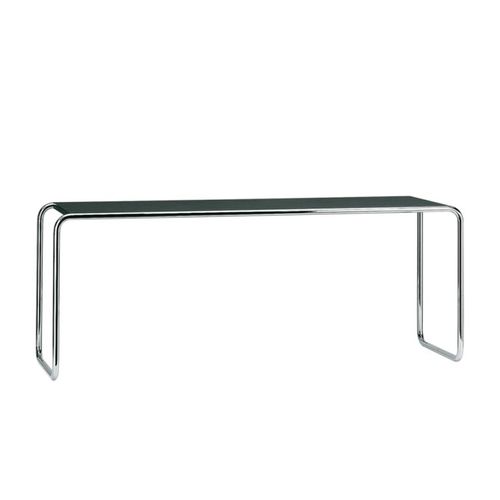 Tavolino basso design Bauhaus - B 10 - THONET - in legno / con supporto in acciaio cromato / rettangolare