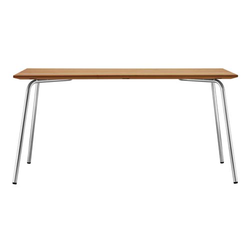 Tavolo contemporaneo - S 1040 - THONET - in iroko / con supporto in acciaio inossidabile / rettangolare