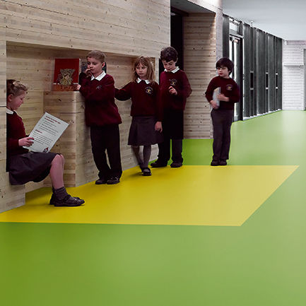 Pavimento in PVC - BLOC PUR - Polyflor - da interno / per il settore terziario / a quadrotte