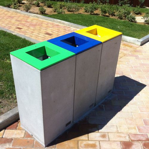 Portarifiuti pubblico - ECO-CITIZEN - A Amop Synergies - per raccolta differenziata / in acciaio COR-TEN® / in acciaio inossidabile