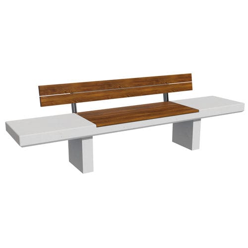 Panca design minimalista - TOKYO - 01154 - A Amop Synergies - in legno / in calcestruzzo / con schienale