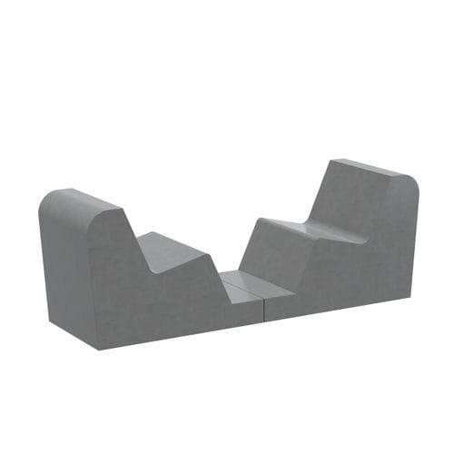 Lettino prendisole design minimalista - 2C1 Solution - 01308 - A Amop Synergies - in calcestruzzo / per spazio pubblico / modulare
