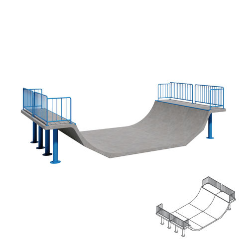Minirampa per skatepark - 140 - 01292 - A Amop Synergies - modulare / in cemento armato / in calcestruzzo prefabbricato