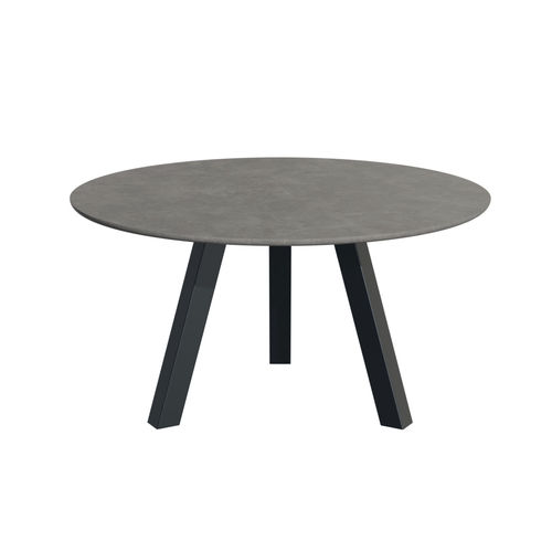 Tavolo contemporaneo - Round Up 30002 - A Amop Synergies - in calcestruzzo / con supporto in acciaio verniciato / rotondo
