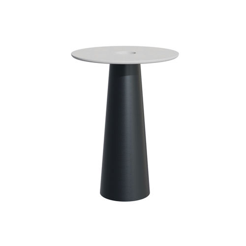 Tavolo alto contemporaneo - Round Up 28010 B - A Amop Synergies - in calcestruzzo / con supporto in acciaio / rotondo