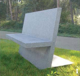 Panca per spazi pubblici contemporanea - GÓIS : STRAIGHT BENCH - A Amop Synergies - in calcestruzzo / con schienale