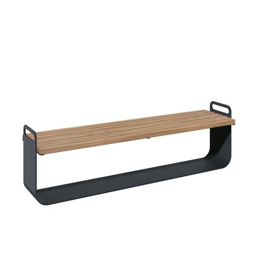 Panca per spazi pubblici contemporanea - GRIP 32020 - A Amop Synergies - in legno / in acciaio verniciato / senza schienale