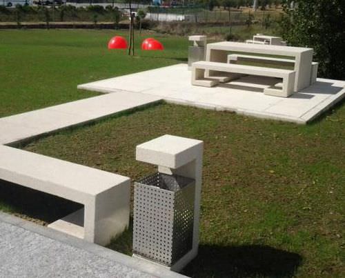 Portarifiuti pubblico - MATEUS - A Amop Synergies - in acciaio inossidabile / in acciaio COR-TEN® / in calcestruzzo