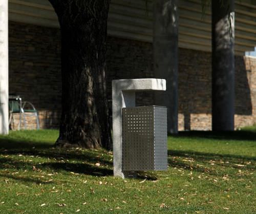 Portarifiuti pubblico - AM : PAPER BIN M - A Amop Synergies - in acciaio inossidabile / in calcestruzzo / con coperchio
