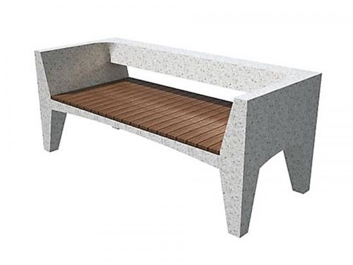 Panca per spazi pubblici contemporanea - LORD: Collective Chair - A Amop Synergies - in legno / in calcestruzzo / con schienale