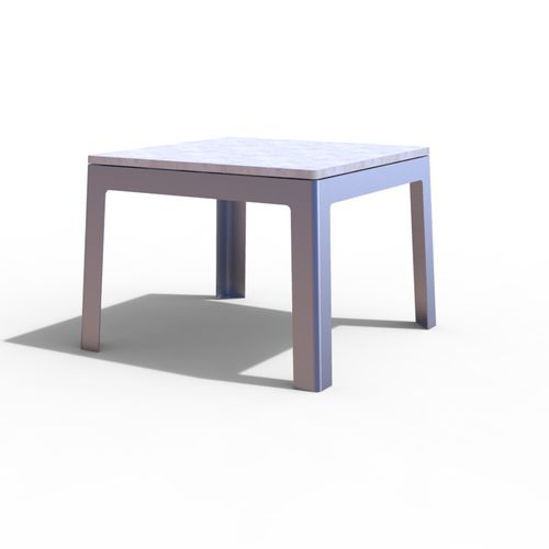 Tavolo da picnic contemporaneo - LUGARCOMUM: STEEL TABLE - A Amop Synergies - in metallo / in calcestruzzo / rettangolare