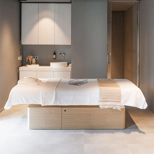 Lettino per massaggi su misura - THEIA - AKT GROUP - elettrico / in legno / in ecopelle