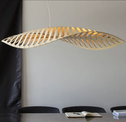 Lampada a sospensione - NAVICULA - David Trubridge Design - in bambù / in legno compensato / in nylon