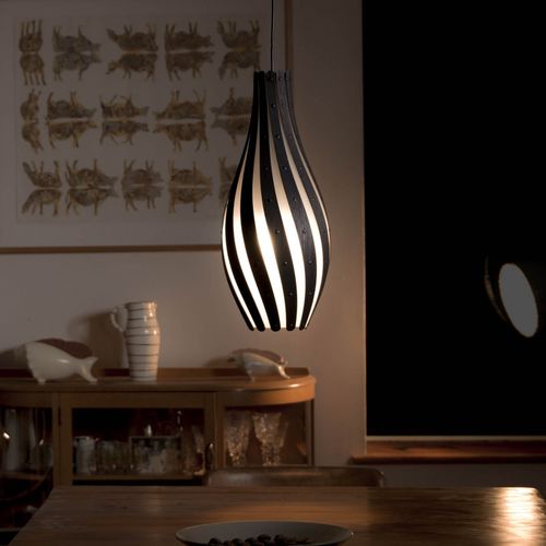 Lampada a sospensione - SWISH - David Trubridge Design - in bambù / in legno compensato / in policarbonato