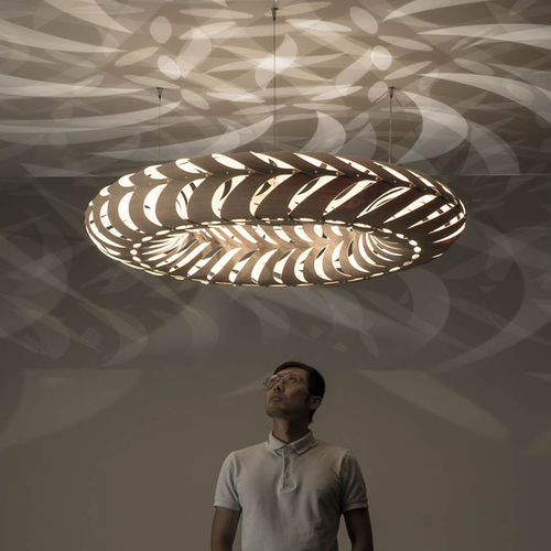 Lampada a sospensione - MARU - David Trubridge Design - in alluminio / in bambù / contemporanea