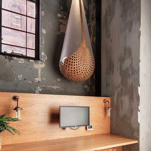 Lampada a sospensione - BASKET - David Trubridge Design - in bambù / in legno compensato / in plastica