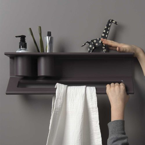 Portasalviette installato su mensola - EVLI3 SERIES - EVER Life Design - da parete / in alluminio / nero