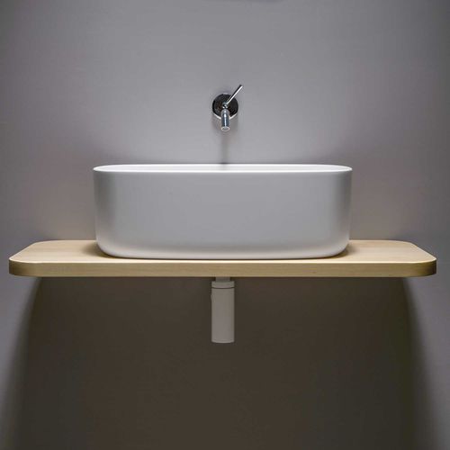 Lavabo da appoggio - EVLACPCOU - EVER Life Design - in ceramica / in acciaio / rettangolare
