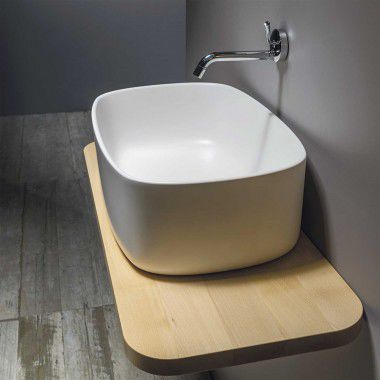 Lavabo da appoggio - EVLACOU - EVER Life Design - in faggio / in acciaio inossidabile / in poliuretano