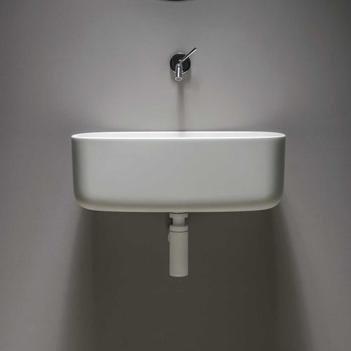 Lavabo integrato - EVLACPBOU - EVER Life Design - in Cristalplant® / rettangolare / senza foro