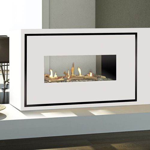 Inserto per camini a doppia faccia - MILANO 80 - 130 - ITALKERO - a gas / contemporaneo / con effetto fiamma