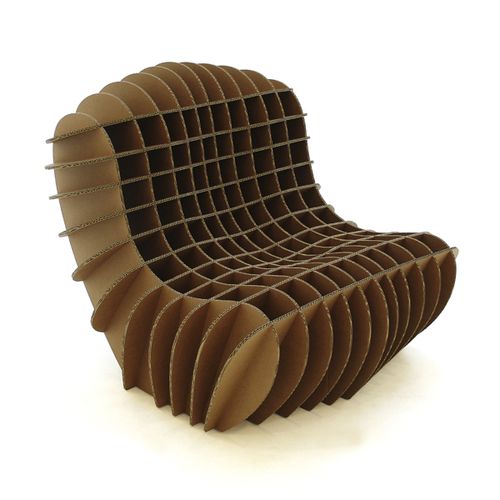 Chaise longue design originale - DAVIS GRAAS - in cartone / marrone