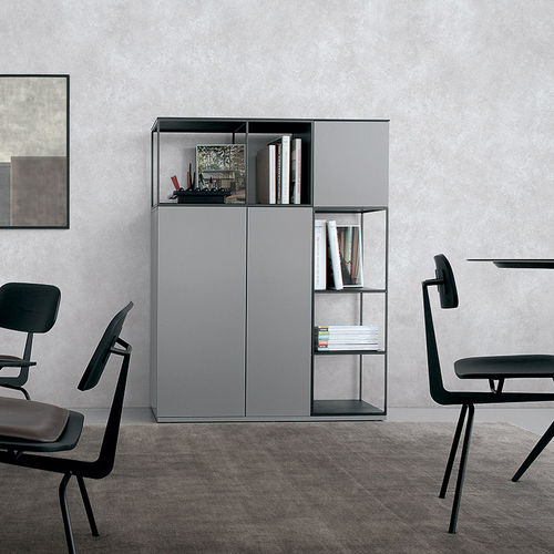 Credenza alta ATELIER extendo moderna / in rovere / in acciaio