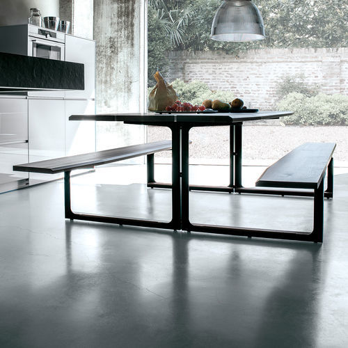 Set tavolo e panca contemporaneo - HAMMER - extendo - in legno massiccio / in rovere / in noce