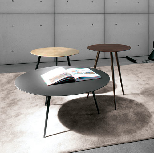 Tavolino basso contemporaneo - SPILLO - extendo - in noce / in HPL / con supporto in acciaio
