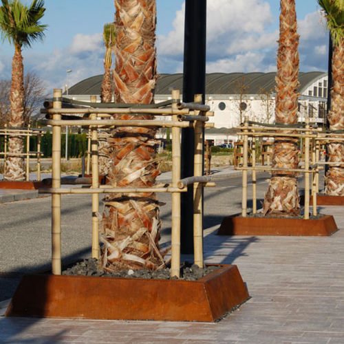 Cordolo per albero - SOLEA 1 - CYRIA | Mobilier Urbain - in acciaio COR-TEN® / da esterno / quadrato