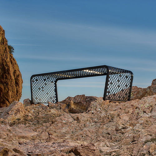 Panca da giardino contemporanea - ELINIUM - CYRIA | Mobilier Urbain - in acciaio termolaccato / senza schienale / senza braccioli