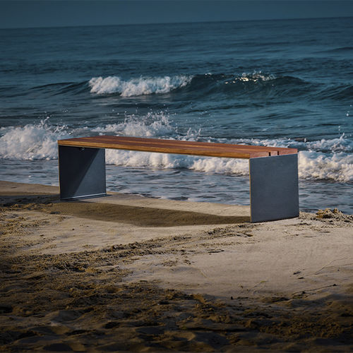 Panca per spazi pubblici contemporanea - PYSA - CYRIA | Mobilier Urbain - in legno / in acciaio / in acciaio termolaccato
