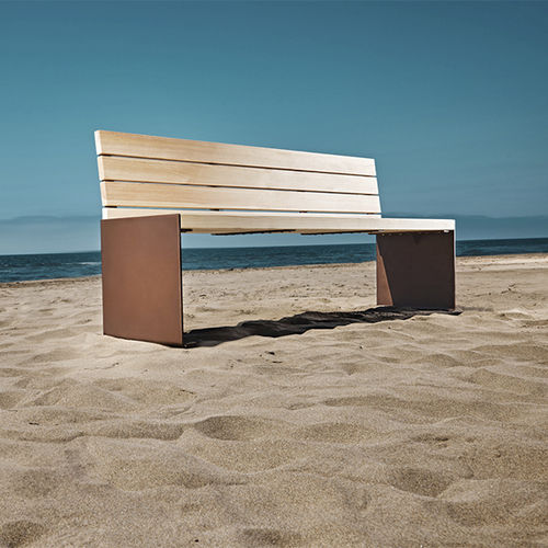 Panca da giardino contemporanea - ABSOLUT - CYRIA | Mobilier Urbain - in legno / in acciaio / in acciaio termolaccato