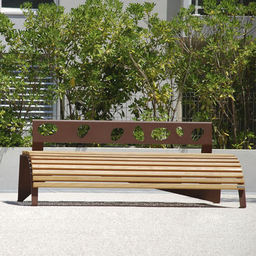 Panca per spazi pubblici contemporanea - GREEN PALACIO - CYRIA | Mobilier Urbain - in legno / in acciaio / in acciaio termolaccato