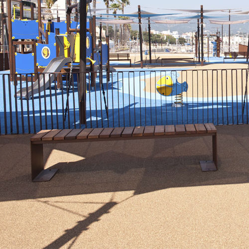 Panca da giardino contemporanea - MANTA - CYRIA | Mobilier Urbain - in legno / in acciaio / in acciaio termolaccato