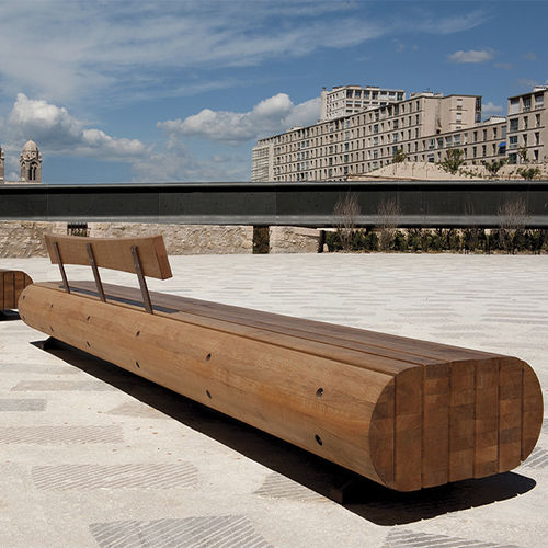 Panca da giardino contemporanea - MIGRATION  - CYRIA | Mobilier Urbain - in legno / con schienale / senza braccioli