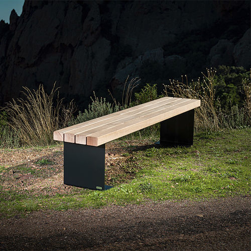 Panca da giardino contemporanea - MIGRATION - CYRIA | Mobilier Urbain - in legno / in acciaio / in acciaio termolaccato