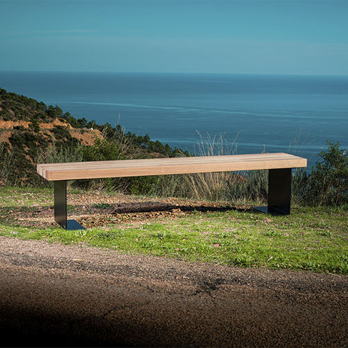 Panca per spazi pubblici contemporanea - MIGRATION - CYRIA | Mobilier Urbain - in legno / in acciaio / in acciaio termolaccato
